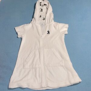 Disney size XXS (approx. child 4) white terrycloth swim cover-up
